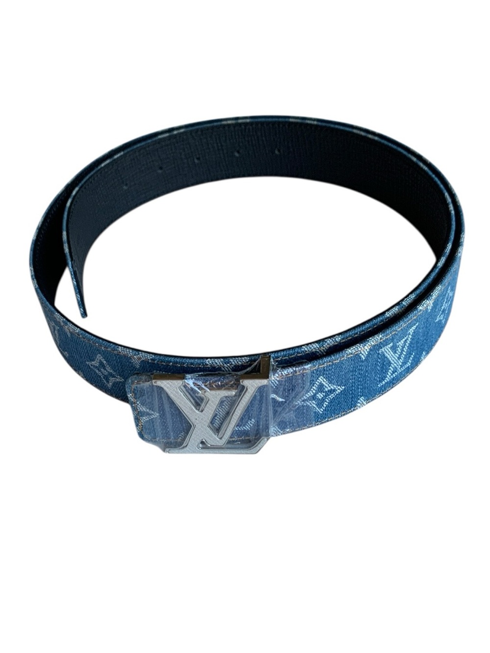 🆕 unisex Monogram Blue Belt | Statement Designer Accessory - Picture 3 of 13